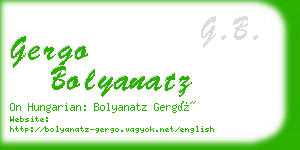 gergo bolyanatz business card